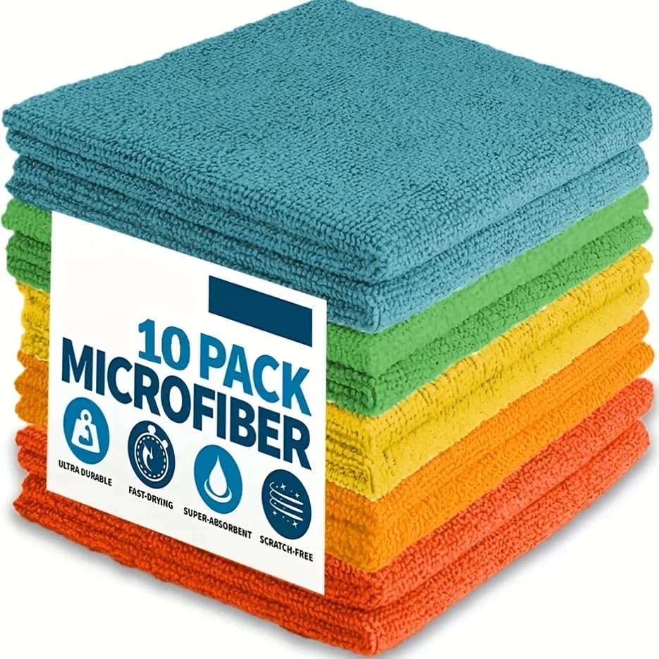 10/5/3 pièces chiffon de nettoyage en microfibre, chiffon à vaisselle chiffon ménager cuisine salle de bain serviette de nettoyage serviette absorbante Durable