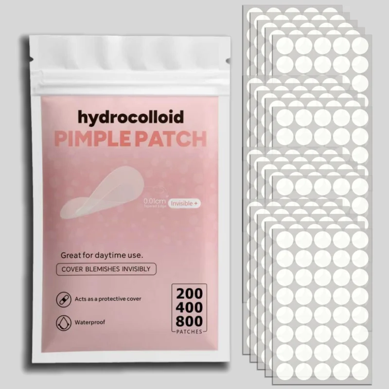 Ensemble de patchs invisibles transparents pour boutons, 200/400/800 pièces, autocollants hydrocolloïdes pour l’acné, nettoyage en profondeur, tailles mixtes, doux et respectueux de la peau